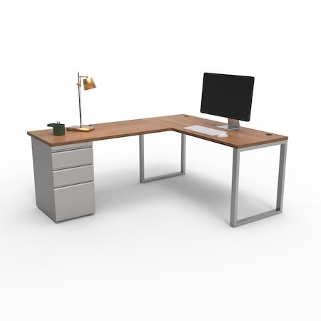 We'Re It Connect It L-Shaped Desk, 77 in D X 30 in H, 60 in W X Thermally Fused Laminate DI60304824L1BBF-BS-WAL